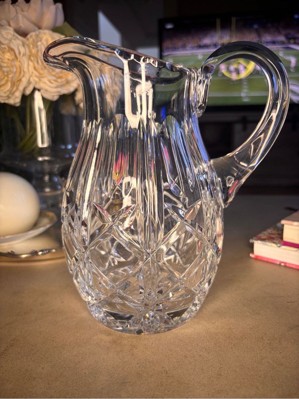 Vintage Cristal d’Arques Longchamp Crystal 48 Oz Pitcher France Clear 8”